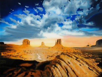Hinterglasmalerei Bild „Monument Valley“
