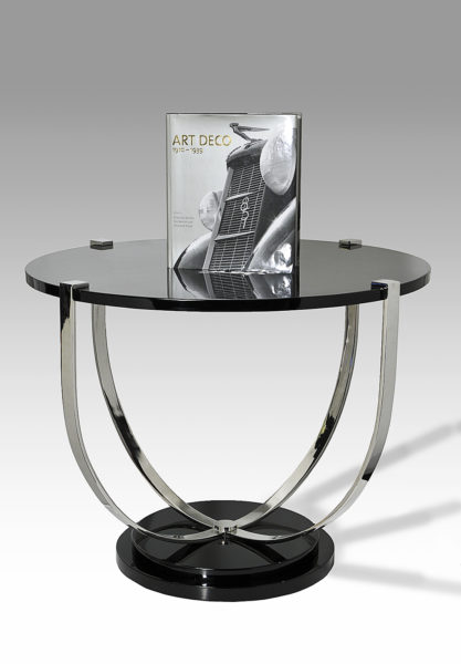 Art Deco Salontisch Schwarz Lack Hochglanz