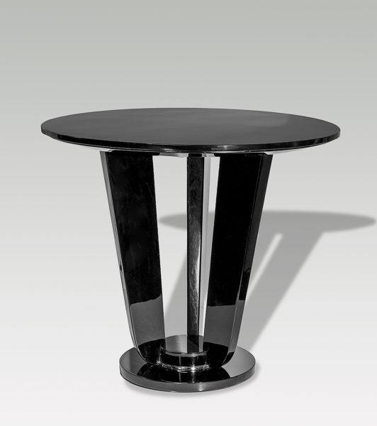 Salontisch Art Deco, schwarz Hochglanz lackiert, Josephs Art Interior